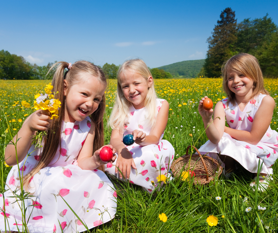 Kids celebrating Easter Egg Hunt
